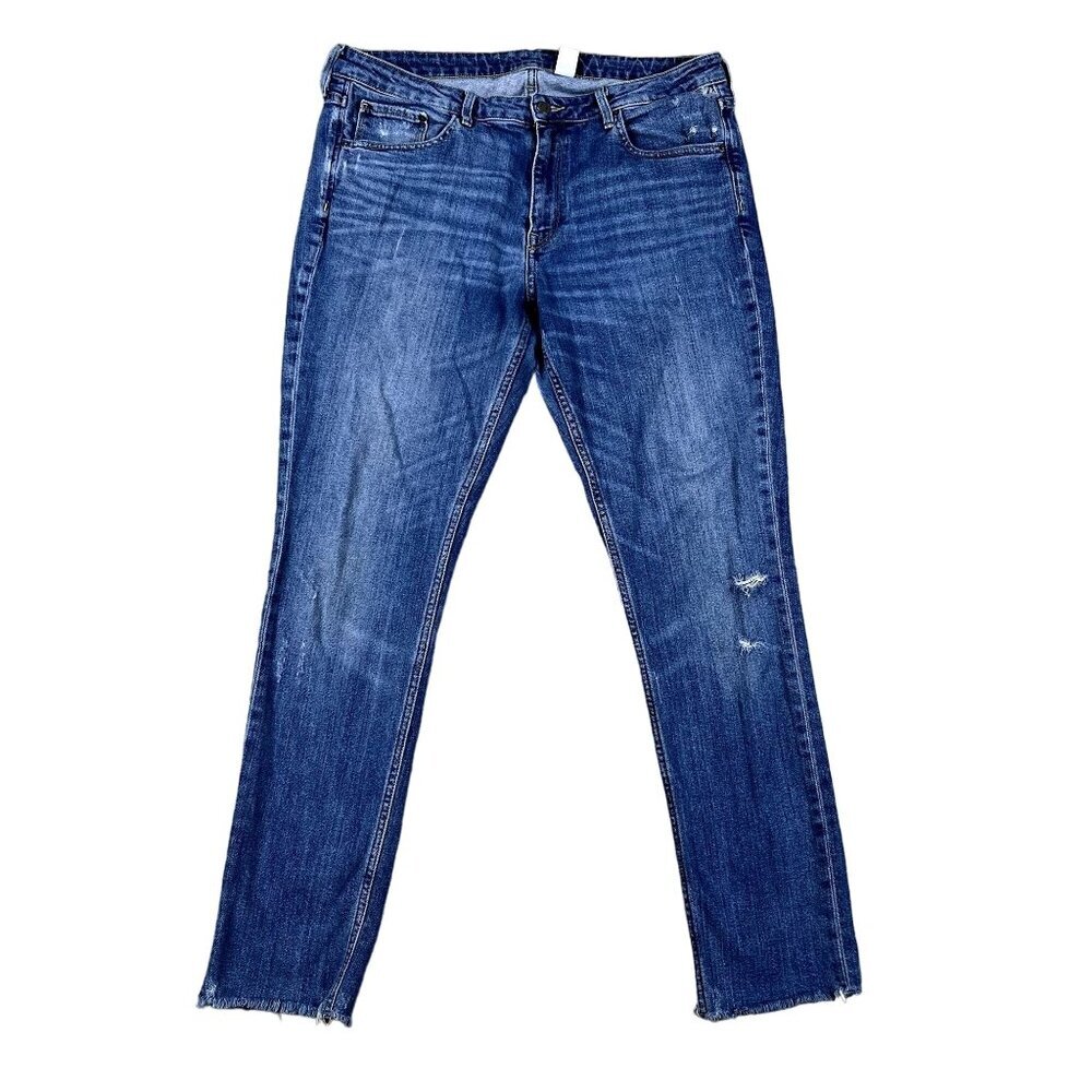 &Denim Jeans Womens‎ 33 Skinny Ankle Raw Hem Whisker Mid Rise